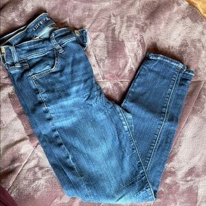 American Eagle Outfitters Women's Dark Blue Skinny Jeans